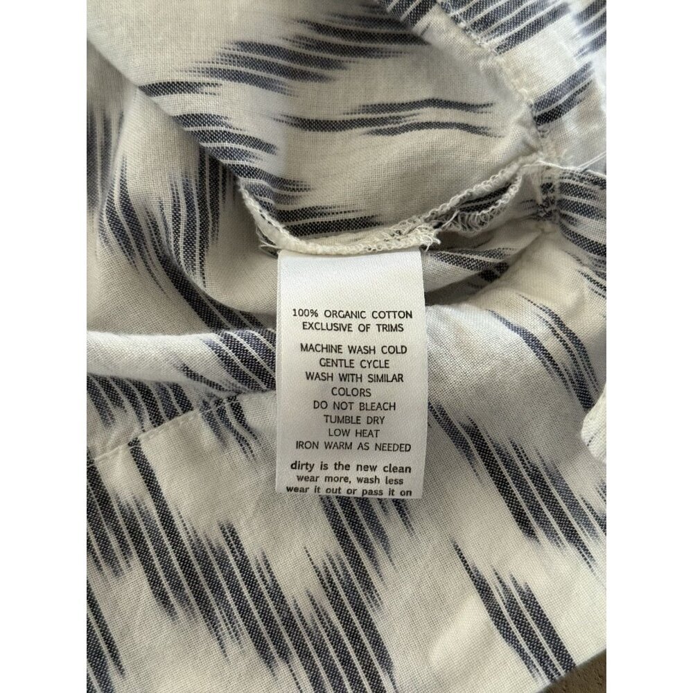 Toad & Co Size XS Shakti Ikat Dress White Grey Sleeveless Front Tie 100% Cotton - Picture 7 of 10